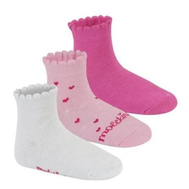 Imagem de Kit de Meia Coração Infantil Cano Médio Molekinha 1237.1426, Rosa/Bran