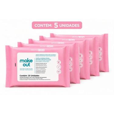 Imagem de Kit 5 Dermachem Lenços Demaquilantes Colágeno 25un