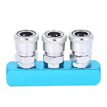 Imagem de Pequeno bloco coletor, conector rápido do compressor de ar, liga de alumínio rápida para linhas aéreas do compressor de ar, ferramentas de desconexão rápida