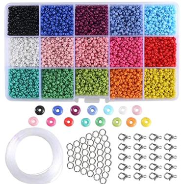 Imagem de 7000 peças miçangas de 3mm faça você kit de ferramentas miçangas, pingentes artes da,