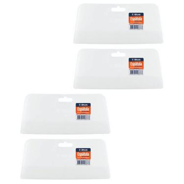 Imagem de Kit 4 Espatula Para Massa Corrida Gesso Plastico 20x9cm