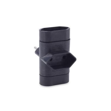 Imagem de Pino Multiplicador 3 Tomadas Preto Force Line