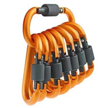 Imagem de IEBUOBO Pacote com 10 anéis de alumínio para chaveiros e trilhas, mosquetão, para caminhadas, acampamento, pesca e uso ao ar livre, clipes com portão de parafuso