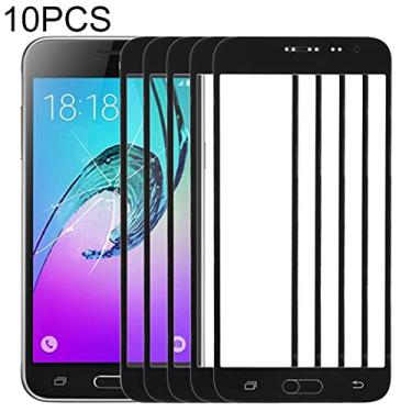 Imagem de HUANGYUNCHAO Acessórios telefônicos 10 pcs Lente de vidro externo da tela frontal para Samsung Galaxy J3 / J320FN / J320F / J320G / J320M / J320A / J320V / J320P Substituição do telefone celular