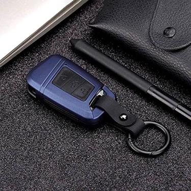 Imagem de CSHU Capa de silicone para carro chave capa chaveiro chaveiro bolsa, apto para Skoda Superb A7 Kodiaq VW Magotan Passat B8 VW Golf Gte TIGUAN MK2, azul