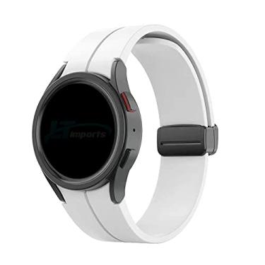 Imagem de Pulseira Silicone Fecho Magnetico compativel com Samsung Galaxy Watch 5 Pro - Galaxy Watch 5 - Galaxy Watch 4 - Galaxy Watch 4 Classic - Marca LTIMPORTS (Branco)