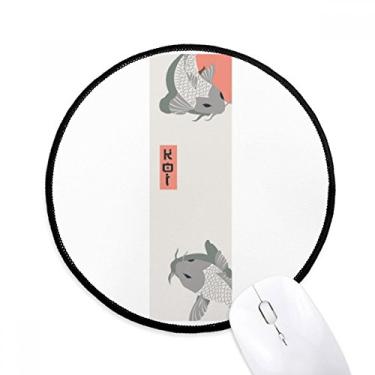 Imagem de DIYthinker Tapete de rato tradicional japonês peixe cultura chinesa desktop escritório tapete redondo para computador