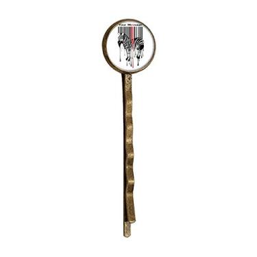 Imagem de Chapéu preto vermelho listrado código grafite Pinto retrô metal grampo de cabelo