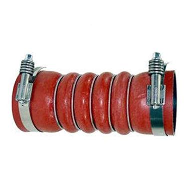 Imagem de MANGUEIRA INTERCOOLER VERMELHA SILICONE 80X87X215 COM ABRACADEIRA MB 1620 1618 1621 5 ANEIS ACO