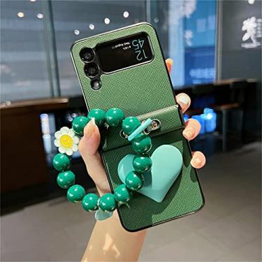 Imagem de Capa de luxo 3D Love Heart com anel de cor sólida para Samsung Galaxy Z flip4 Z Flip 3 4 5G Z Flip3 Zflip3 Cover,A,For Samsung Z Flip 4