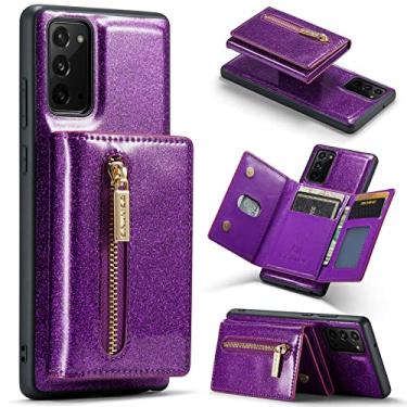 Imagem de Capa protetora para telefone 2 in 1 Detachable Glitter Wallet Case For Samsung Galaxy Note 20, Sparkle Leather Phone Case,Magnetic Back Stand Protective Wallet Case W Card Holder+Money Pocket for Wome