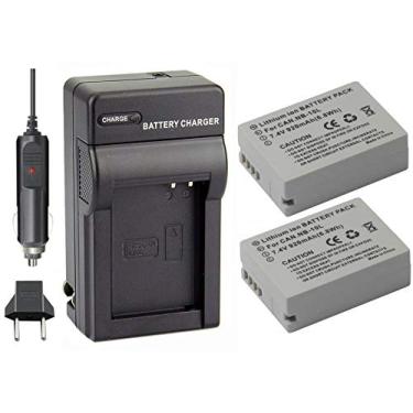Imagem de Kit 2 baterias NB-10L + carregador para Canon G1X SX40 HS SX50 HS SX60 HS G15 G16