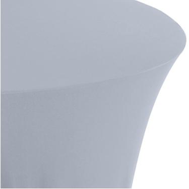 Imagem de LA Linen Toalha de mesa redonda de elastano 91,4 cm x 76,2 cm de altura, cinza claro