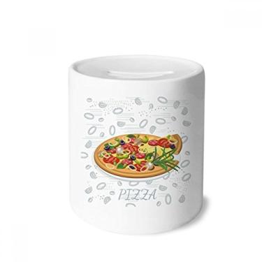 Imagem de DIYthinker Onion Pizza Italy Tomate Foods Caixa para dinheiro Caixa de cerâmica Porta-moedas Presente de cofrinho