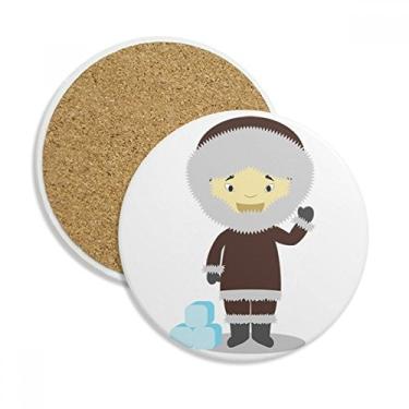 Imagem de ColdGreenland Caneca de porta-copos de desenho animado com pedra absorvente de proteção de mesa