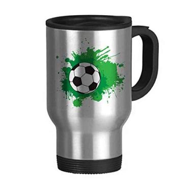 Imagem de Caneca de viagem de futebol americano esportiva seu texto com tampa flip em aço inoxidável copo de carro copo térmico