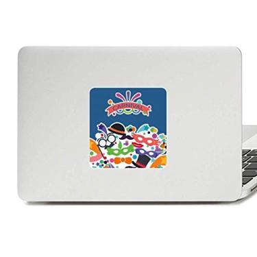 Imagem de Óculos chapéu cabeça feliz carnaval de Veneza decalque vinil paster laptop decoração PC