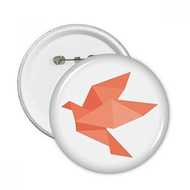 Imagem de Origami pássaro vermelho padrão abstrato pinos redondos distintivo decoração roupas 5 peças presente