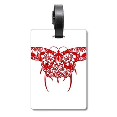 Imagem de Bolsa de viagem de papel de pipa de cultura tradicional chinesa com etiqueta para cartão de bagagem