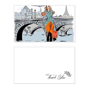 Imagem de Lady River Bridge França Mark Cartão de agradecimento aniversário aniversário comemorações casamento agradecimento