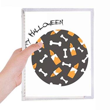 Imagem de Caderno Candle Bone Halloween Hallowmas com folhas soltas para diário recarregável