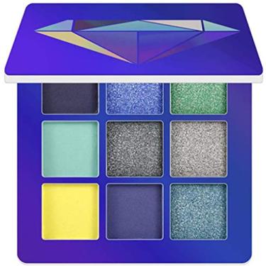 Imagem de JWCN Paleta de sombras de 9 cores multireflexiva fosca cintilante glitter profissional de alta pigmentação paleta de maquiagem - Atualização azul