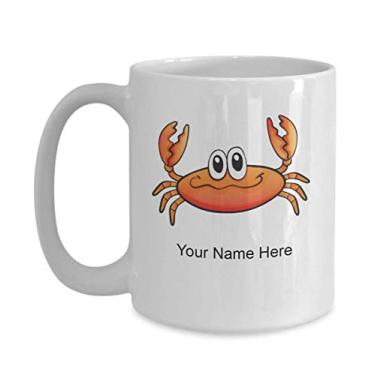 Imagem de SpreadPassion Caneca de caranguejo personalizada - xícara de café de caranguejo - ideia de presente de caranguejo - copo de caranguejo personalizado - Caneca de café de 445 ml