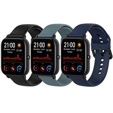 Imagem de Hoopyeecase Silicone Pulseira de relógio Compatível com Amazfit GTS/GTS2/GTS 2e/GTS 2 mini, 20MM Banda Substituição Quick Release Pulseiras para Amazfit Bip U Pro/Bip/Bip Lite/Bip S/Bip S lite/Bip U