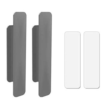 Imagem de Maçaneta multifuncional para uso doméstico em pasta portátil Maçaneta retangular com portas de vidro e maçaneta auxiliar de porta deslizante, cinza