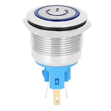 Imagem de Botão de pressão, botão de autobloqueio de ferrugem resistente de aço inoxidável para fábrica de componentes eletrônicos para substituição para uso geral (azul, tipo de torre inclinada)