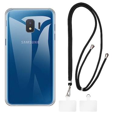 Imagem de Shantime Capa para Samsung Galaxy J2 Core + cordões universais para celular, pescoço/alça macia de silicone TPU capa amortecedora para Samsung Galaxy J2 Core 2020 (5 polegadas)