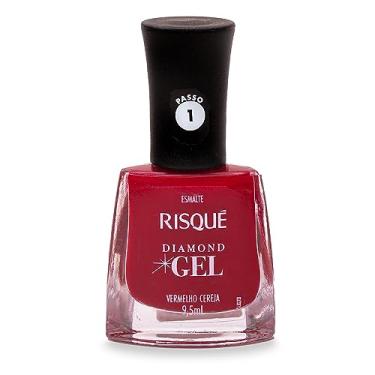 Imagem de Esmalte Risqué Diamond Gel Vermelho Cereja Cremoso 9,5 Ml