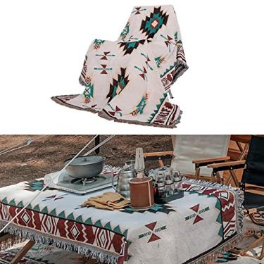 Imagem de Toalha de Mesa de Acampamento, Capa de Mesa de Piquenique Amplamente Utilizada, Cores Brilhantes de Estilo étnico para Festa (Tipo B 90 * 90cm)