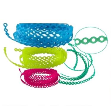Imagem de Borrachinha de Aparelho Trançada Corrente Elástica Colorida 10 Tirinhas (05 Pares) Liga de Aparelho