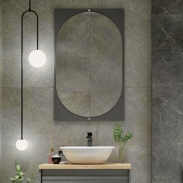 Imagem de Espelheira Jade 96cm Darabas Agardi Cinza