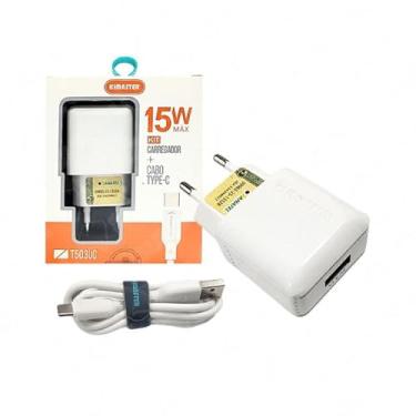 Imagem de Carregador 1USB c/Cabo Tipo C QC 15W T503UC Kimaster