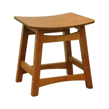 Imagem de Banco Baixo Confort Madeira Maciça Assento Anatômico - Amêndoa Madeira