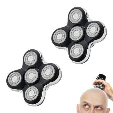 Imagem de Cabeça de substituição de 5 lâminas compatível com barbeador de caveira para cabeças de barbear Pitbull Gold PRO/Pitbull Platinum Pro (pacote com 2)