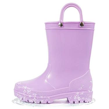 Imagem de Botas de chuva infantis leves e adoráveis HugRain, Roxa, 13 Little Kid