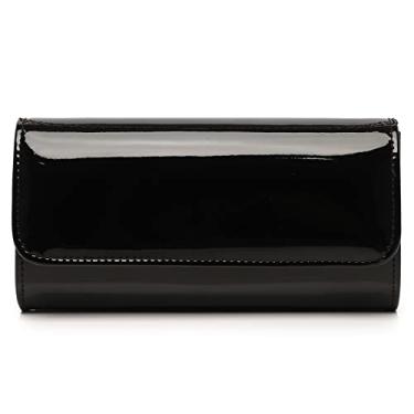 Imagem de Bolsa clutch nude feminina vermelha de couro envernizado bolsa envelope de couro envernizado preto para festa de casamento, presente de viagem, Preta 018