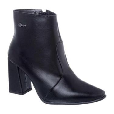 Imagem de Ankle Boot Feminina Salto Grosso Alto Cano Curto Dijean Bico Fino-Feminino