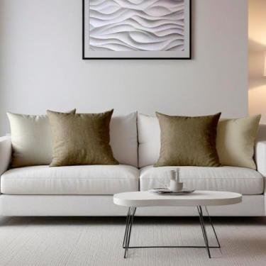 Imagem de Kit 4 Capas de Almofada Boucle Zíper Invisível - 45x45cm (Marfim+Capuccino)