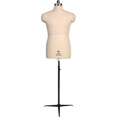 Imagem de Torso de manequim masculino de costura plus size com suporte de tripé, corpo de manequim de costureiros masculinos, para camisetas/jaquetas, XXXL 110