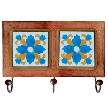 Imagem de Cabideiro De Parede Rustico Ladrilho Hidraulico Para Roupas Bolsas Chaves (i1)