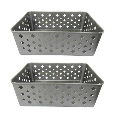 Imagem de Kit 2 Cesto Multiuso Organizador Premium Cinza 123Organizei - 123 Orga