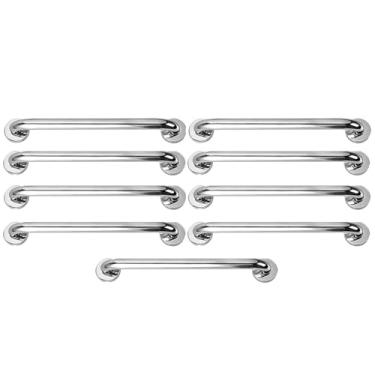 Imagem de Alça Barra De Apoio 50cm Aço Inox Kit 9 Uni Gestante Idoso Cadeirante Acessibilidade Segurança Box Banheiro Corrimao