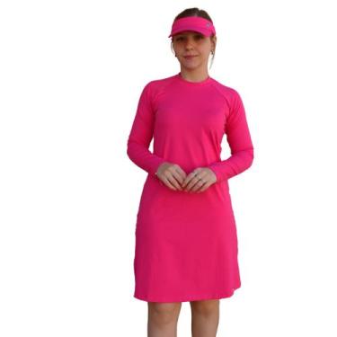 Imagem de Vestido Proteção Solar UV50+ Manga Longa Piscina Moda Praia Evangélica