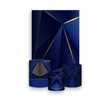 Imagem de Painel De Festa Vertical 1,50 x 2,20 + Trio De Capas Cilindro - Geomét