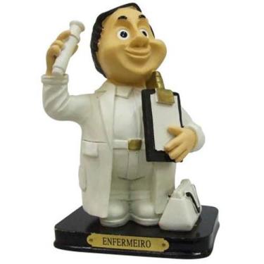Imagem de Boneco Profissional Enfermeiro Miniatura Decoração 14cm - Zona Livre