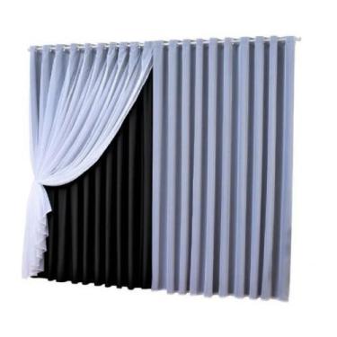 Imagem de Cortina Blackout/Blecaute Com Voil/Voal Sala Quarto Claridade Sol Medi